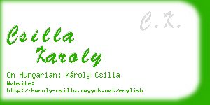csilla karoly business card